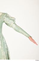  Photos Woman in Historical Dress 4 19th Century Green Dress arm sleeve 0002.jpg